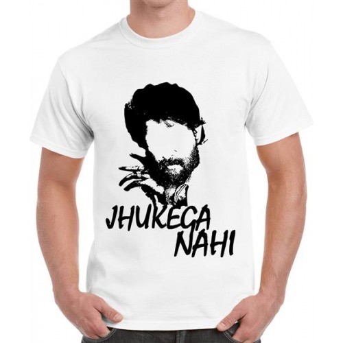 Men's Round Neck Cotton Half Sleeved T-Shirt With Printed Graphics - Jhukega Nahi