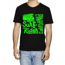 Men's Round Neck Cotton Half Sleeved T-Shirt With Printed Graphics - Surf Rider