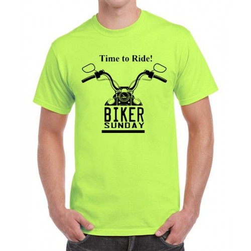 Time To Ride Biker Sunday Graphic Printed T-shirt
