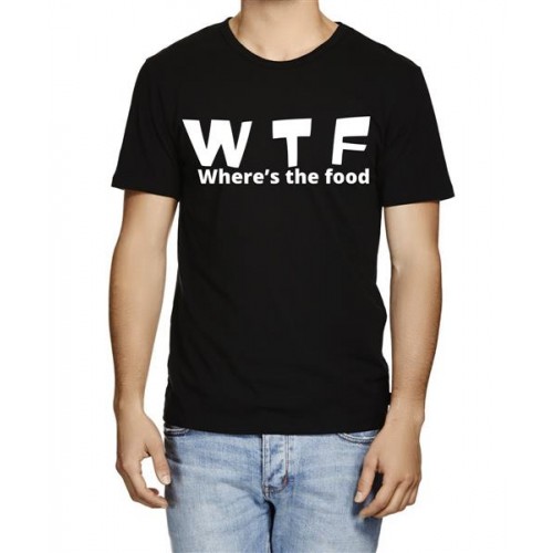 WTF Where's The Food Graphic Printed T-shirt