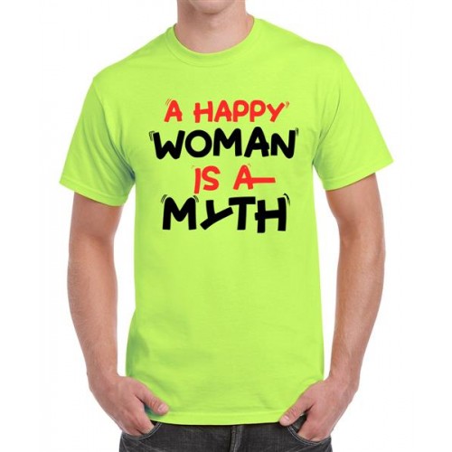 A Happy Woman Is A Myth Graphic Printed T-shirt