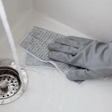 Pack of 5 Double-Sided Multipurpose Microfiber Cloths with Non-Scratch Wire Dishcloth and Durable Stainless Steel Scrubber