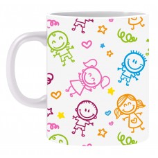 Kids Multi Colour Pattern Ceramic Printed Mug