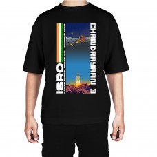 Men's Chandrayaan Three Graphic Printed Oversized T-shirt