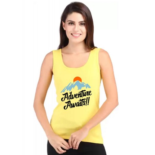 Adventure Awaits Graphic Printed Tank Tops