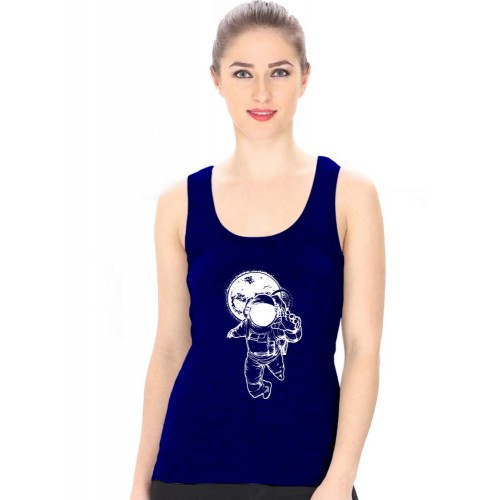 Astronaut Graphic Printed Tank Tops