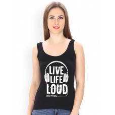 Live Life Loud Graphic Printed Tank Tops