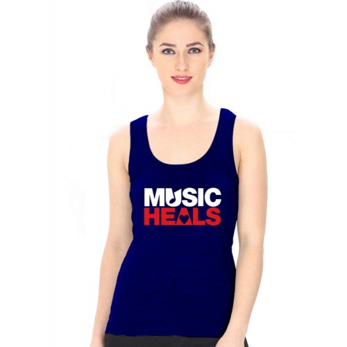 Music Heals Graphic Printed Tank Tops