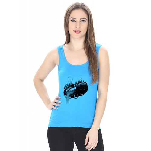 Music Sea Graphic Printed Tank Tops