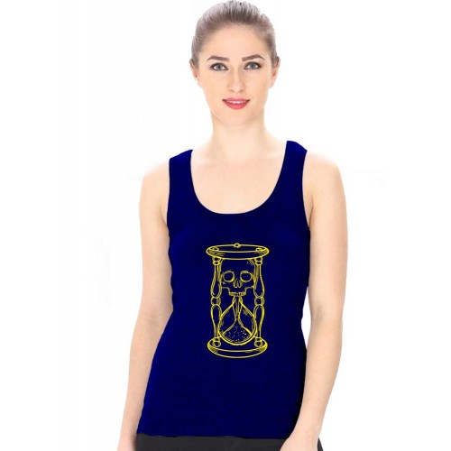 Time Sand Skull Graphic Printed Tank Tops