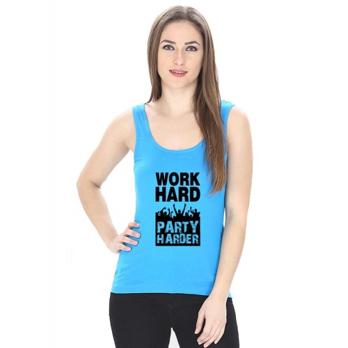 Work Hard Party Harder Graphic Printed Tank Tops
