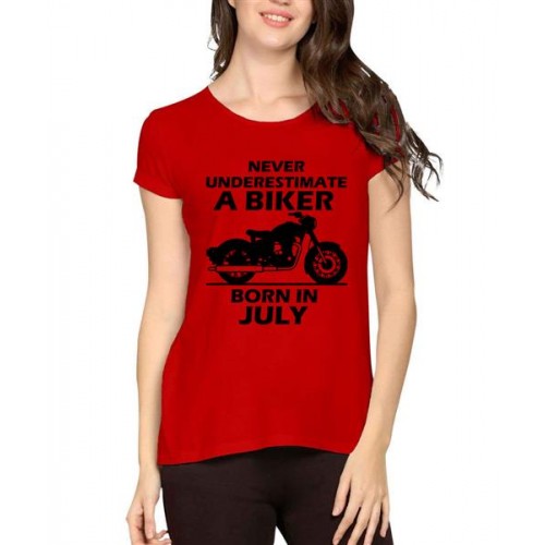 A Biker Born In July Graphic Printed T-shirt
