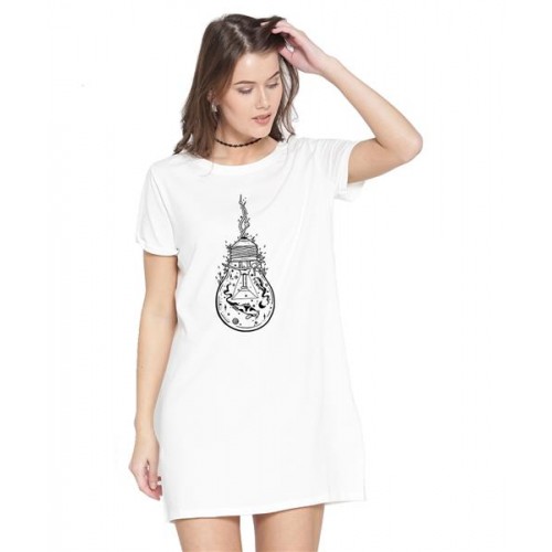 Bulb Fish Graphic Printed T-shirt Dress