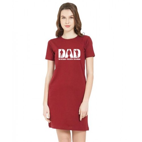 Dad The Veteran The Myth The Legend Graphic Printed T-shirt Dress