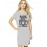 Women's Cotton Biowash Graphic Printed T-Shirt Dress with side pockets - Look Great On Camera