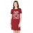 Women's Cotton Biowash Graphic Printed T-Shirt Dress with side pockets - Look Great On Camera