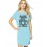 Women's Cotton Biowash Graphic Printed T-Shirt Dress with side pockets - Look Great On Camera