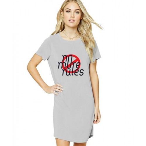 No More Rule Graphic Printed T-shirt Dress