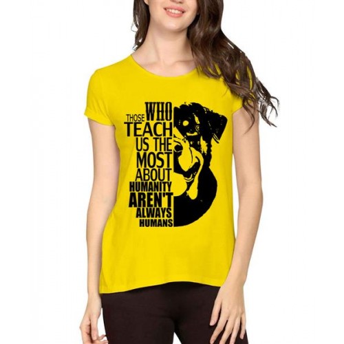 Women's Cotton Biowash Graphic Printed Half Sleeve T-Shirt - Those Who Teach