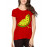 Women's Cotton Biowash Graphic Printed Half Sleeve T-Shirt - Watermelon Slice
