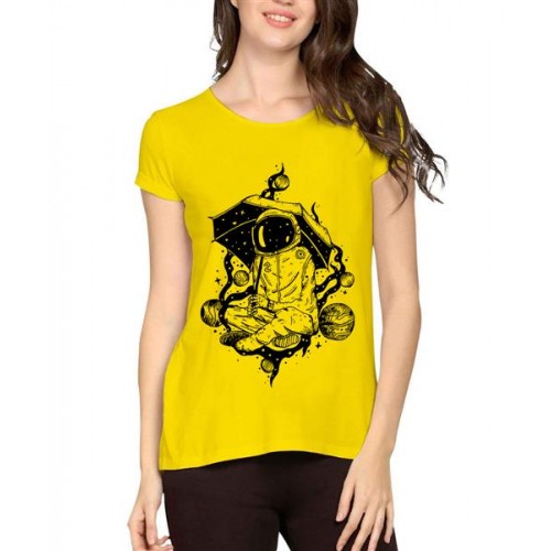 Astronaut Umbrella Graphic Printed T-shirt