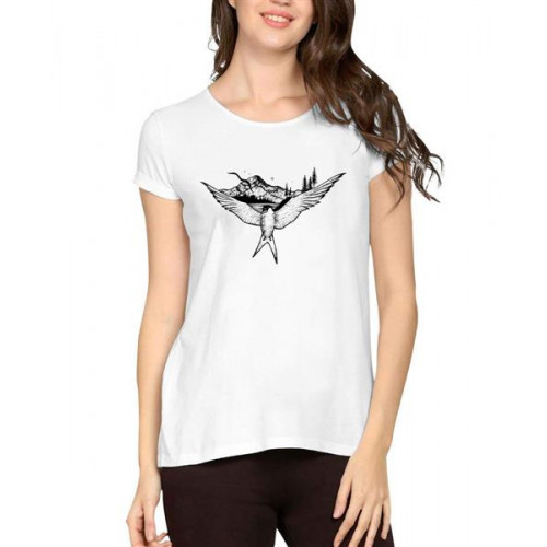 Bird Sea Graphic Printed T-shirt