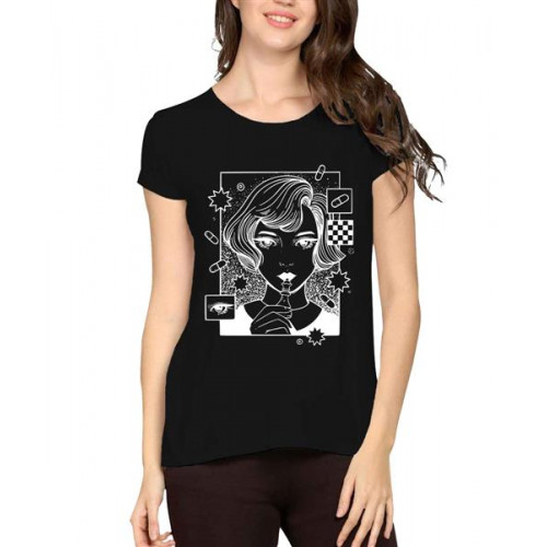 Women's Cotton Biowash Graphic Printed Half Sleeve T-Shirt - Chess Power