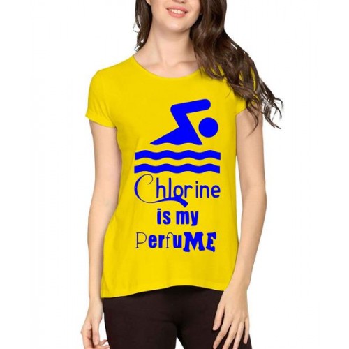 Chlorine Is My Perfume Swimming Graphic Printed T-shirt