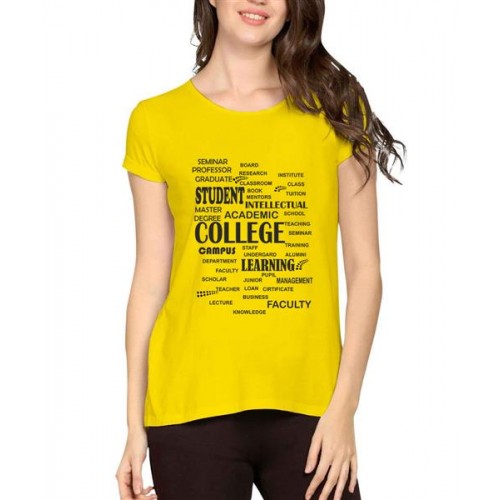 College Word Graphic Printed T-shirt