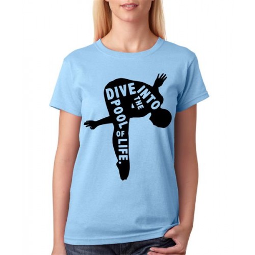 Dive Into The Pool Of Life Graphic Printed T-shirt