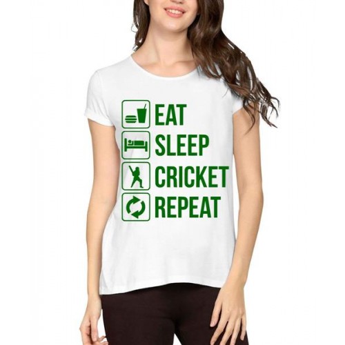Eat Sleep Cricket Repeat Graphic Printed T-shirt