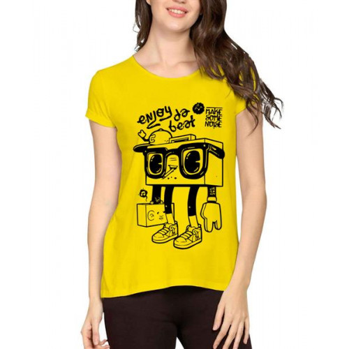Enjoy Da Beat Make Some Noise Graphic Printed T-shirt