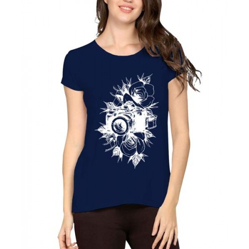 Flower Camera Graphic Printed T-shirt