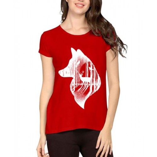 Fox Deer Graphic Printed T-shirt