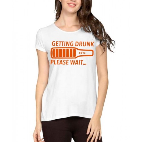 Getting Drunk Please Wait Graphic Printed T-shirt
