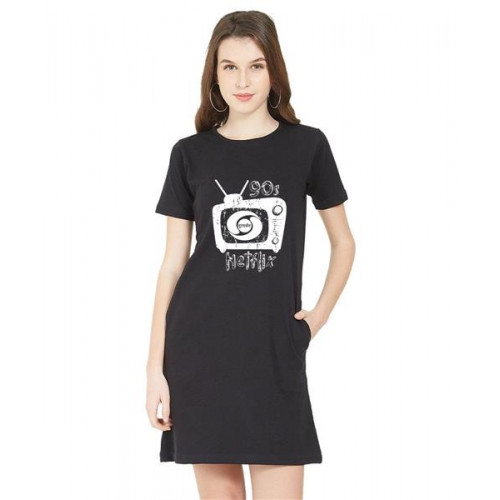 90s Netflix Graphic Printed T-shirt Dress