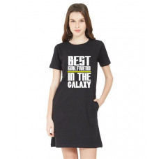 Best Girlfriend In The Galaxy Graphic Printed T-shirt Dress