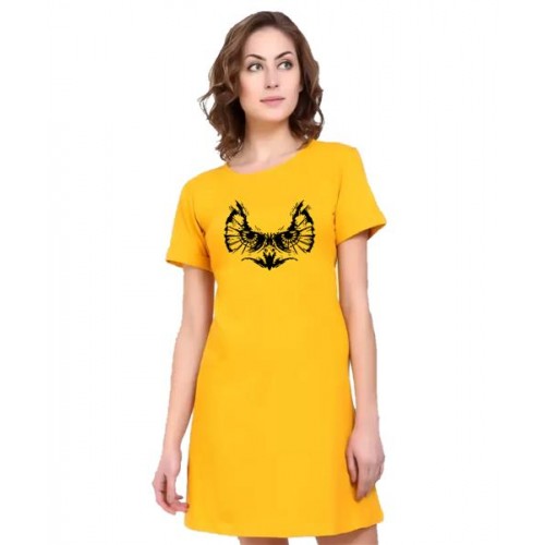 Owl Eyes Graphic Printed T-shirt Dress
