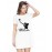 Women's Cotton Biowash Graphic Printed T-Shirt Dress with side pockets - Lonely Traveller
