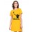 Women's Cotton Biowash Graphic Printed T-Shirt Dress with side pockets - Lonely Traveller