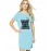 Women's Cotton Biowash Graphic Printed T-Shirt Dress with side pockets - Lot Cooler On Internet
