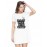 Women's Cotton Biowash Graphic Printed T-Shirt Dress with side pockets - Lot Cooler On Internet
