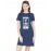 Women's Cotton Biowash Graphic Printed T-Shirt Dress with side pockets - More Active Offline