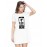 Women's Cotton Biowash Graphic Printed T-Shirt Dress with side pockets - More Active Offline