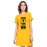 Women's Cotton Biowash Graphic Printed T-Shirt Dress with side pockets - More Active Offline