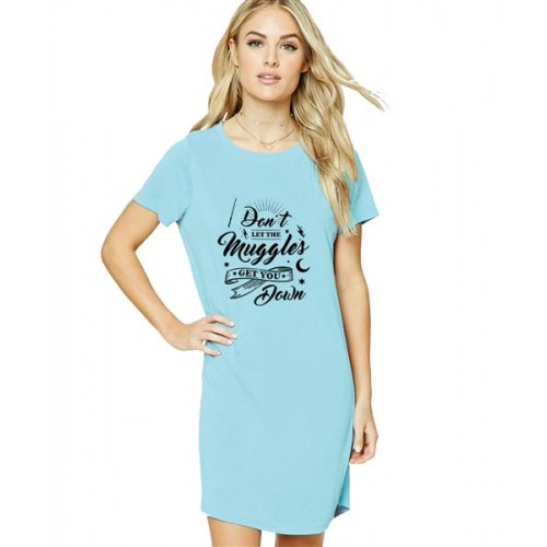 Don't Let The Muggles Get You Down Graphic Printed T-shirt Dress