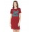Women's Cotton Biowash Graphic Printed T-Shirt Dress with side pockets - Naam Chalta Jalta Hai