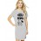 Women's Cotton Biowash Graphic Printed T-Shirt Dress with side pockets - Not Single Have Dog