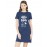 Women's Cotton Biowash Graphic Printed T-Shirt Dress with side pockets - Not Single Have Dog