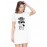 Women's Cotton Biowash Graphic Printed T-Shirt Dress with side pockets - Not Single Have Dog